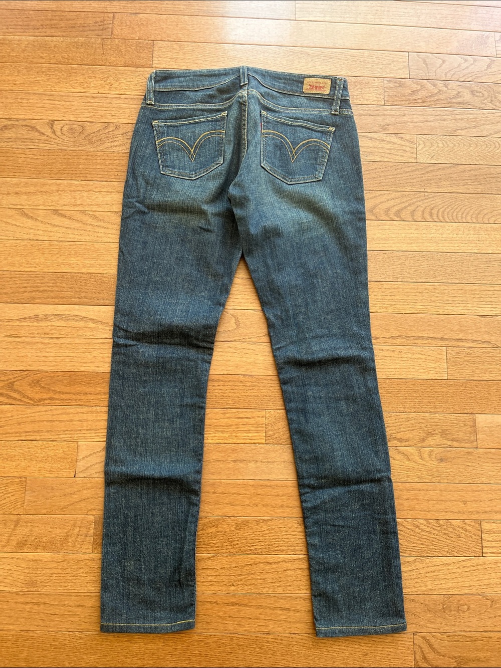 Levi's Blue Denim Back-Pocket Jeans with Yellow Stitching